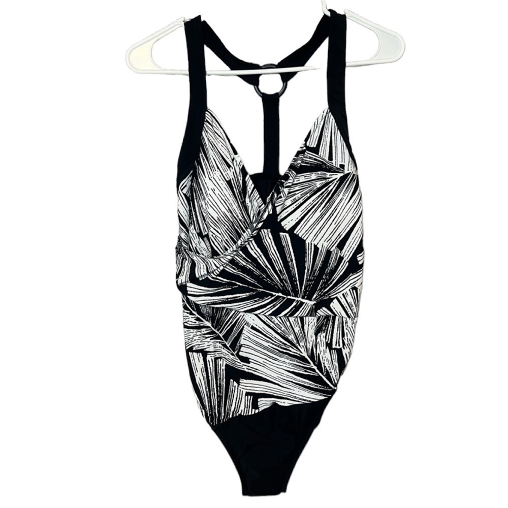 Aqua Green NWT Large swimsuit black and white - Picture 4 of 12